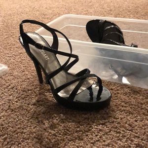 Black Strappy Colin Stuart Heels